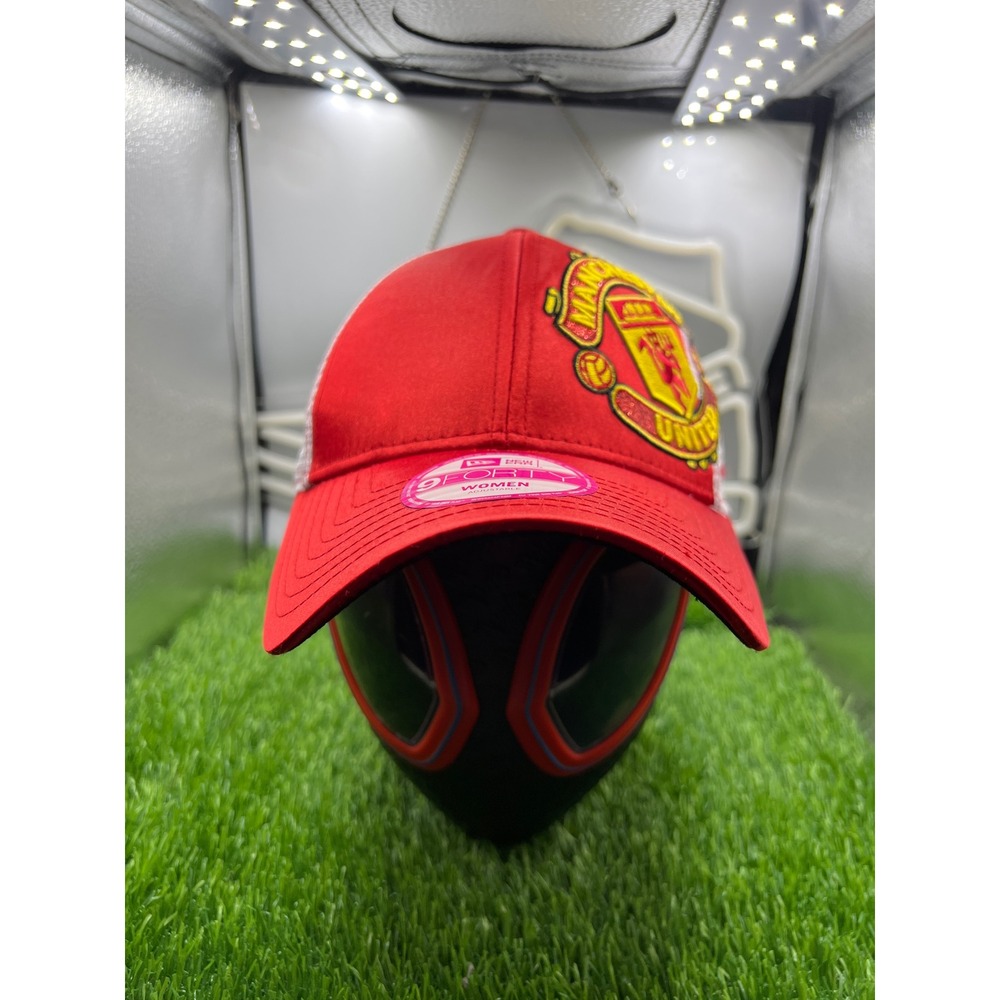 Manchester United New Era 9FORTY Women's Adjustable Hat Red Soccer Cap‎